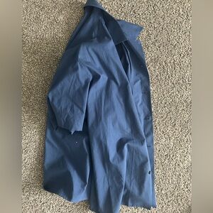 Uniqlo Navy Button-Up Shirt Jacket